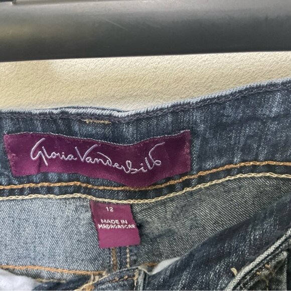 Gloria Vanderbilt Dark Wash Isabelle Flare Leg Jeans Size 12 Basic Stretch - Picture 5 of 5
